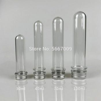 10pcs Refillable Plastic Test Tubes (30/40/70/100ml)