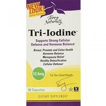 Terry Naturally Tri-Iodine para el Apoyo Tiroideo e Inmunológico (12.5mg, 90 Cápsulas)