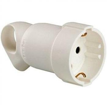 Legrand, Base enchufe Schuko, anillo tirador, Color Blanco