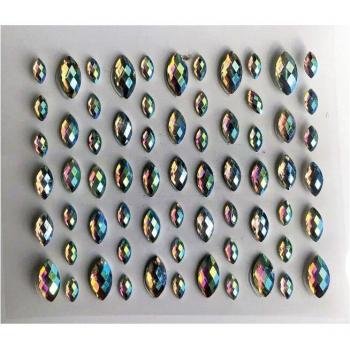 Autocollant brillant forme œil RG06 en résine pour visage