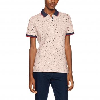 Tommy Hilfiger Dinah PRT SS, Polo para Mujer, Rosa (Logo Heart All Over Polo Rose Smoke), Pequeño