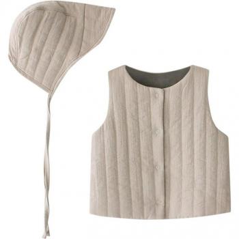 Baby Quilted Vest and Hat Set