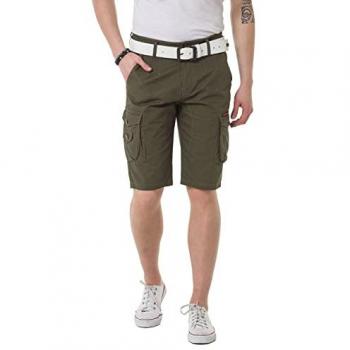 Cipo & Baxx Herren Jeansbermudas mit Beintaschen, grau, Größe 30