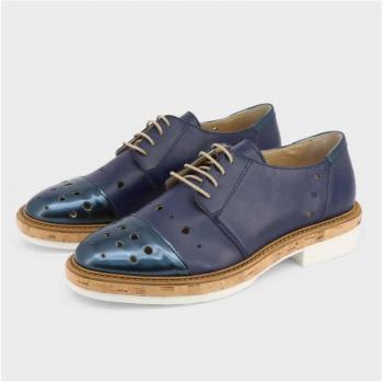 Letizia Blue Lace-Up Shoes for Women