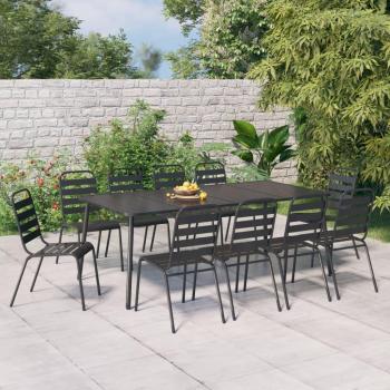 Vidaxl Garden Furniture 11-Piece Dining Set in Anthracite Color and Steel Material