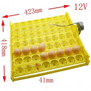 Dual Set 56-Egg Automatic Bird Egg Incubator, 220V/110V/12V Motorized, Includes Egg Tray