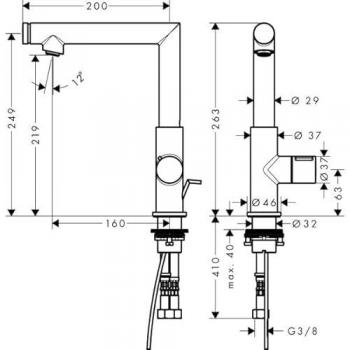 Axor Uno Select Mitigeur Lavabo 220 con Svuotamento a