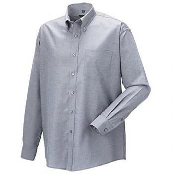 Russell Athletic Long Sleeve Easy Care Oxford Shirt (Silver Grey)