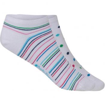 Calze Donna Punto Blanco Fantasia Bianco/Rosa (2 Paia)