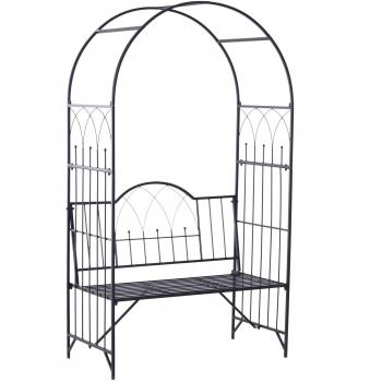 Outsunny Outdoor Metal Arch Bench for Climbing Plants