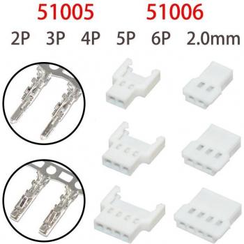 Jack Hembra MX2.0 2,0 mm con Terminales 3–5P (51005/51006)