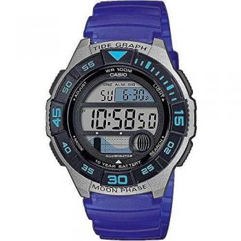 Reloj Casio WS-1100H-2AVEF Resina correa color: Azul Dial LCD Digital Hombre