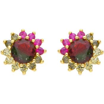 Pendientes de Plata 925 con Turmalina Verde