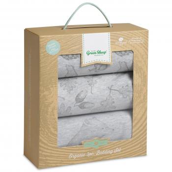 Kuschelbär-Babykorb Set in Bio-Baumwolle – Grau