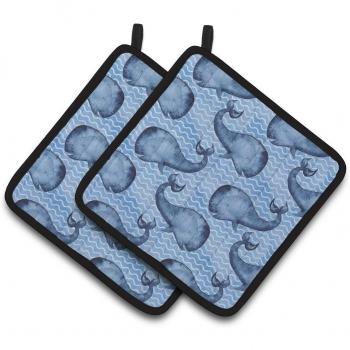 Caroline's Sea Breeze Whale Decorated Fabric Pot Holder