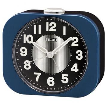 Réveil Seiko Cloche Bleue Métallisée – Fonction Trotteuse Silencieuse, Lumière Lumibrite