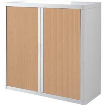 PAPERFLOW Aktenschrank Rollladenschrank 86x37,5x104cm weiß/buche