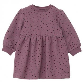 S.Oliver Langarm Sweatkleid mit Herzprint für Mädchen in Lila
