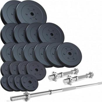 Set Deportivo ScSPORTS – 110 kg, 3 Barras + 20 Discos Recubiertos