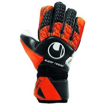 UHLSPORT Schwarz-Orange-Weiß Super Resist Torhafter Handschuhe 8