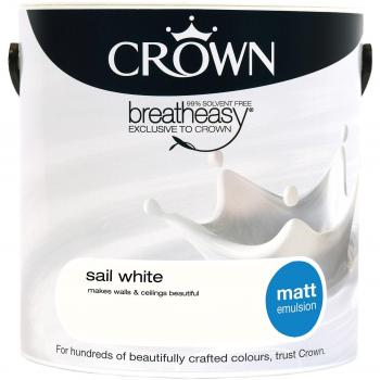Crown Emulsion Paint Matt Finish Sail White 2.5 L