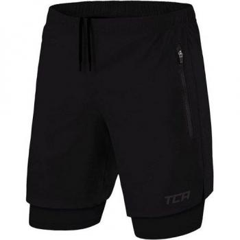 TCA Ultra Herren Laufhose 2-in-1 mit Reißverschluss