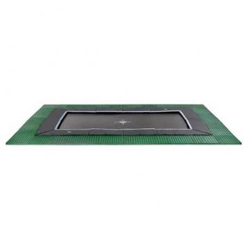 Trampoline enterré noir 244 x 427 cm avec dalles de sécurité