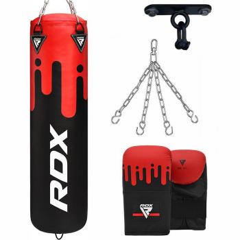 RDX F9 4‑ft/5‑ft Punch Bag Set – Red Black, Gloves & Ceiling Hook Included
