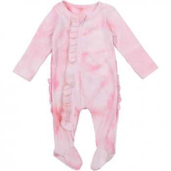 0-6M Newborn Ribbed Tie-Dye Footed Jumpsuit