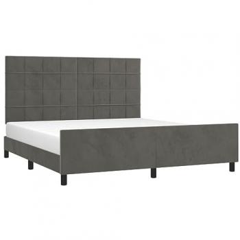 VidaXL Bettgestell mit Samt-Kopfteil Dunkelgrau 180x200 cm