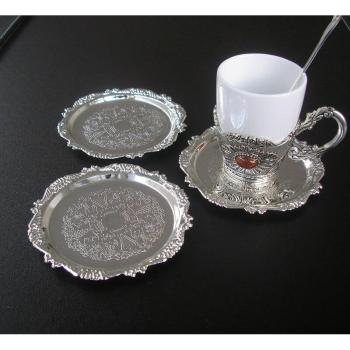 10cm Embossed Zinc Alloy Dessert Plate Mat