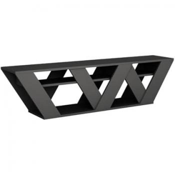 Meuble TV design contemporain NOLI 158 cm gris anthracite avec étagères et espace de rangement