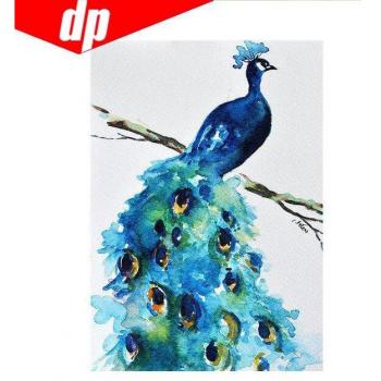 Pfau‑Diamant Kunstprojekt 5D DIY – 20 × 30 cm, Bohrer‑Kreuzstich