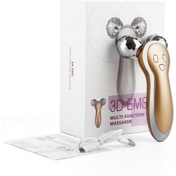 Dispositivo de masaje facial 3D, rodillo en Y, rotación 360°, antiarrugas y adelgazante