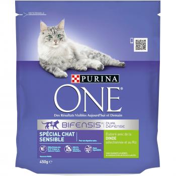 Purina One Spécial Chat Sensible Dinde Riz 450 g
