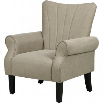 HOMCOM Soft Thick Padded Armchair with Rolled Arms, Beige