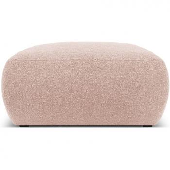 Pouf en Tissu Bouclé Rose Poudré