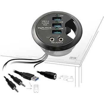 Adaptador de Energía y Puerto USB DeLOCK 61990 – Negro
