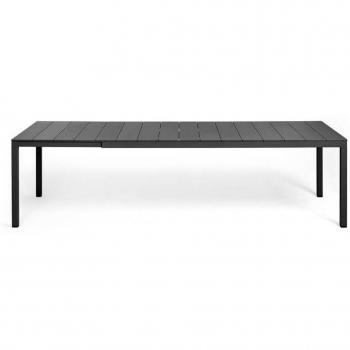 Tavolo OutSunny allungabile da giardino 4‑6 posti, piano a doghe, 81/162 × 80 × 75 cm, grigio Aosom