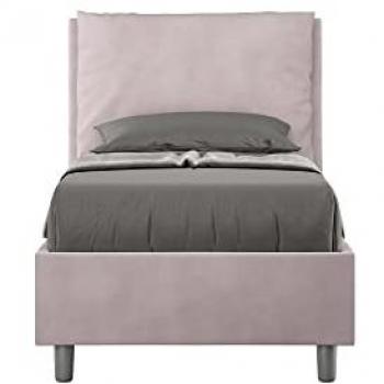 Letto Singolo Imbottito 80x210 in Microfibra Glicine Antea Senza Rete