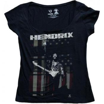 Jimi Hendrix Damen T-Shirt Baumwolle Friedensflagge