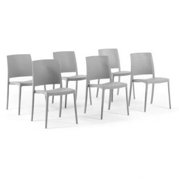 Chaises empilables modernes en polypropylène gris