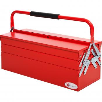 Durhand Werkzeugbox 5 Fächer aufklappbar Stahl (SPCC) Rot 56 x 20 x 41 cm