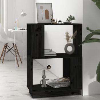 VidaXL Pine Book Cabinet/Room Divider Black 51x25x70 cm