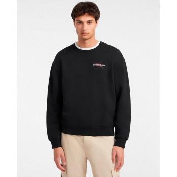 XS Men's Black Cotton Crew Sweater