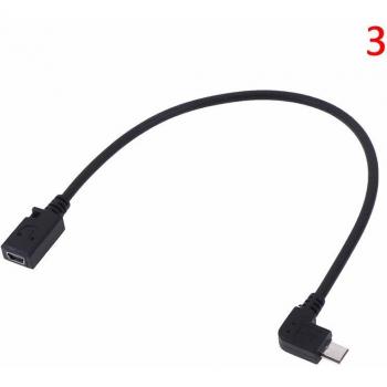 90 Degree Downward Angled Micro USB to Mini USB Female Adapter