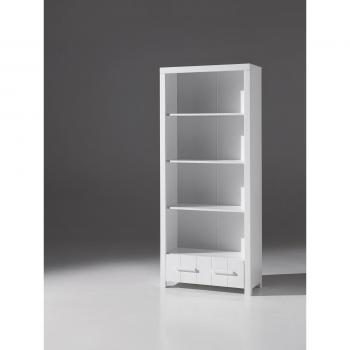 Set de escritorio y librería blanca de pino Erik