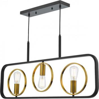 Lámpara de techo Ryota 148.5 cm negro satinado y oro antiguo