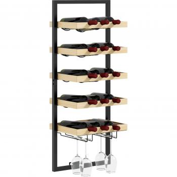 Bar Intérieur 15 Bouteilles, 4 Verres – Étagère Bois