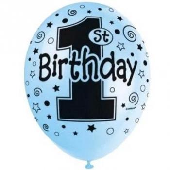 Pearlized Latex Balloons for 1st Birthday (Pack of 5)